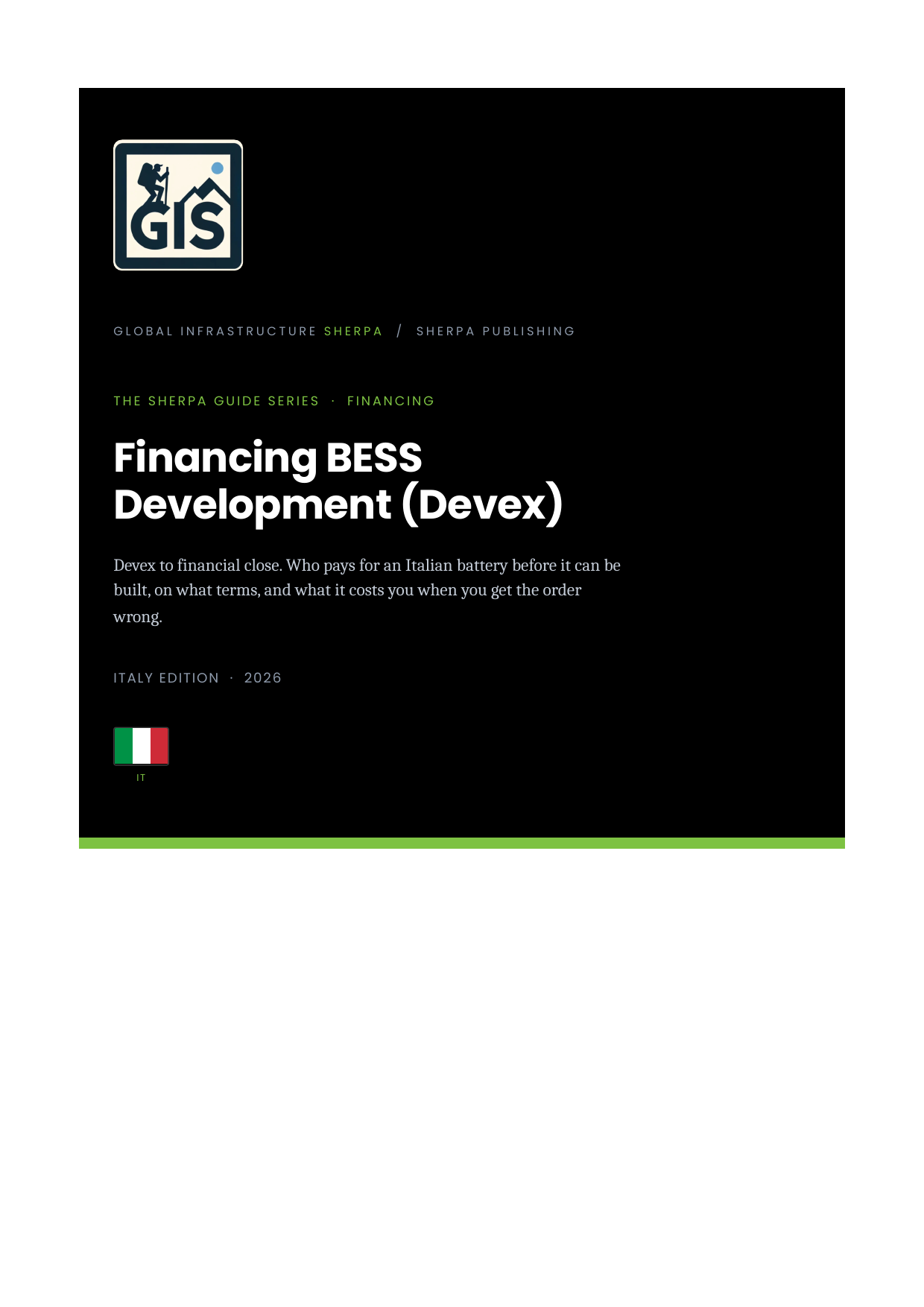 Financing BESS Development (Devex) cover