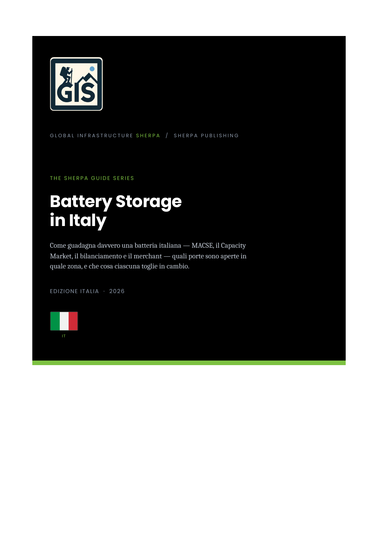 Battery Storage in Italy cover