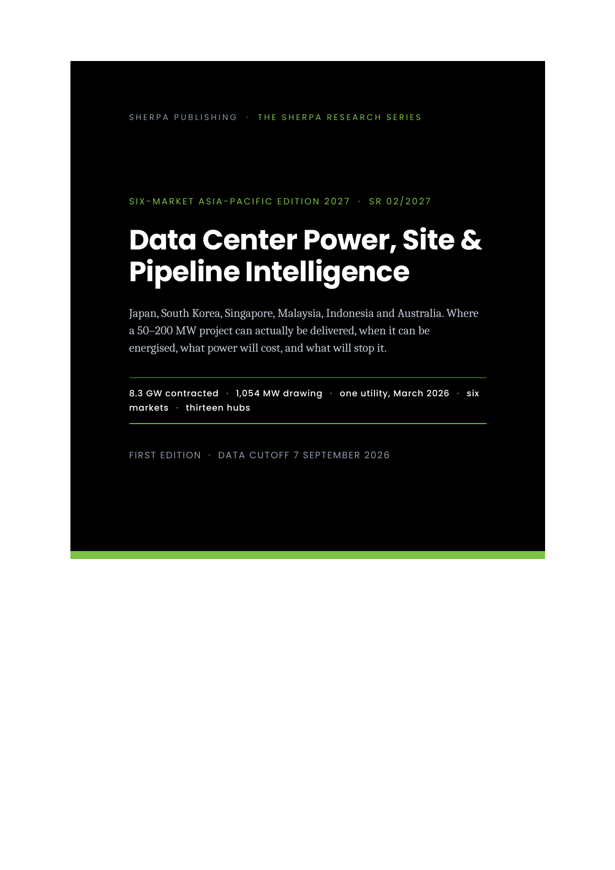 Data Center Power, Site & Pipeline Intelligence cover